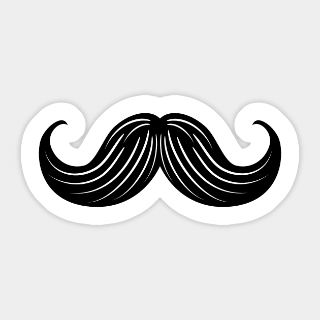 Curly Moustache Sticker by SWON Design